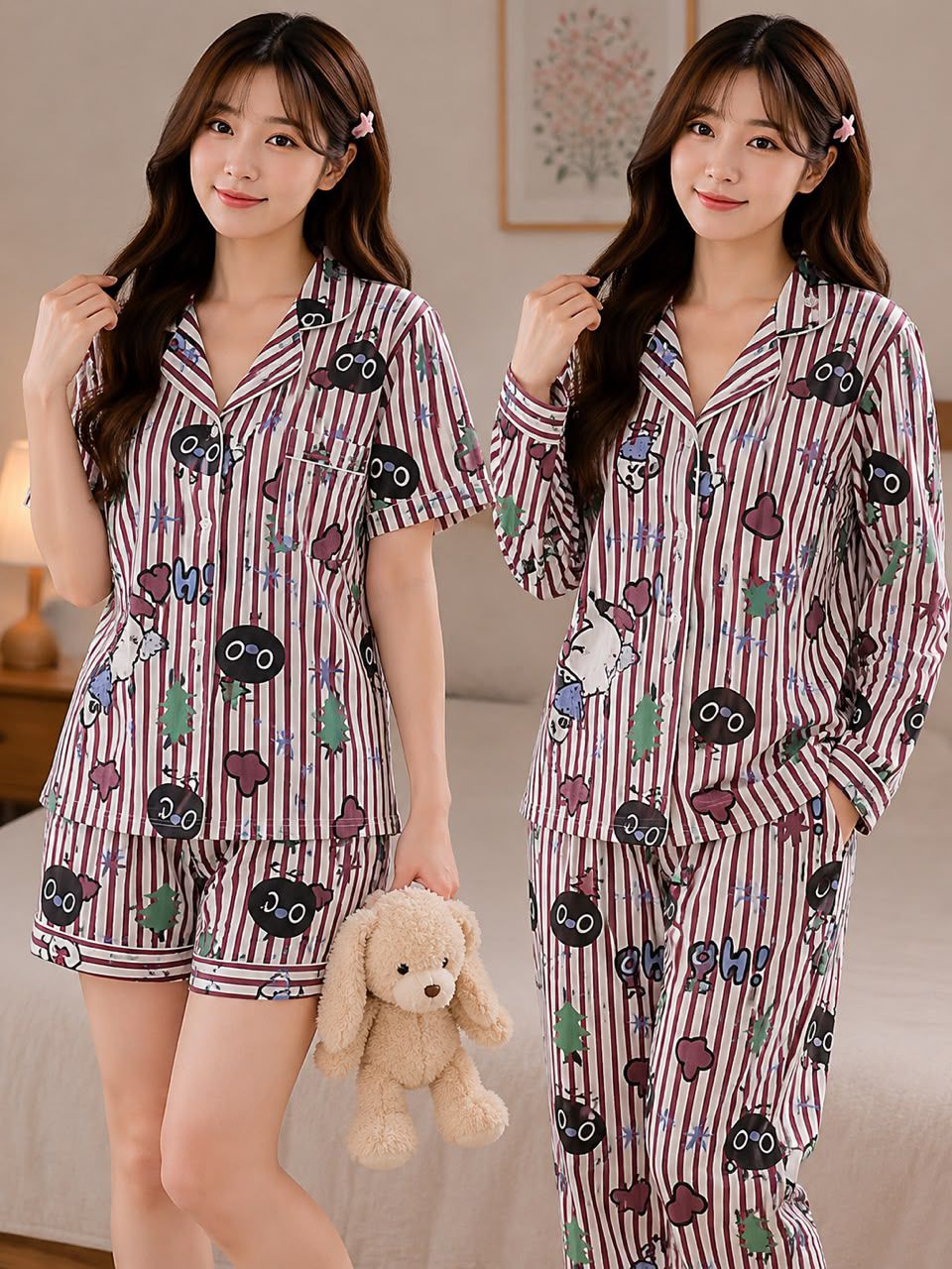 Midnight Doodle 3-piece korean nightsuit