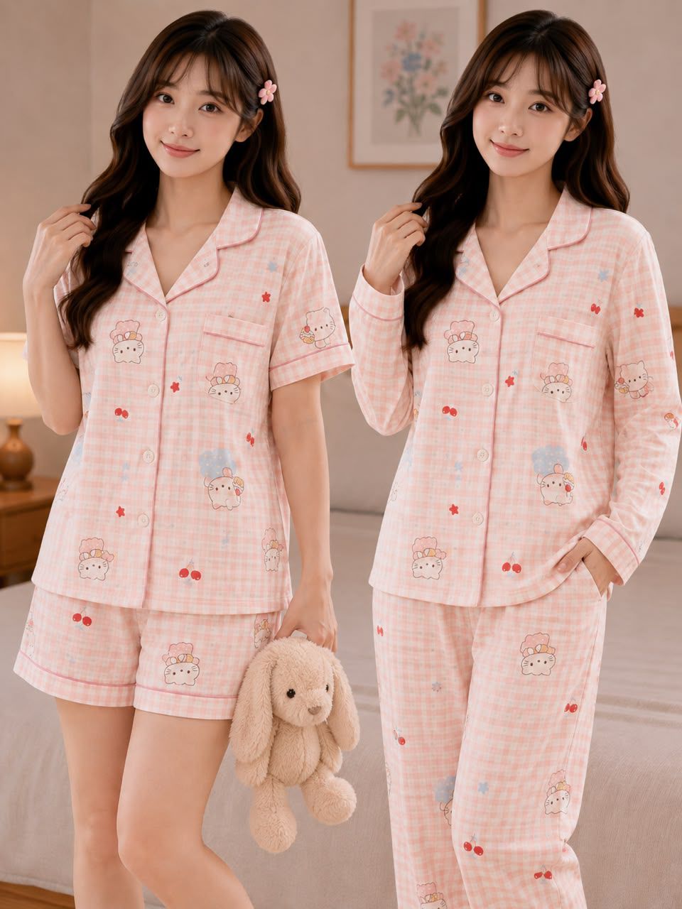 Pastel Parade 3-piece korean nightsuit