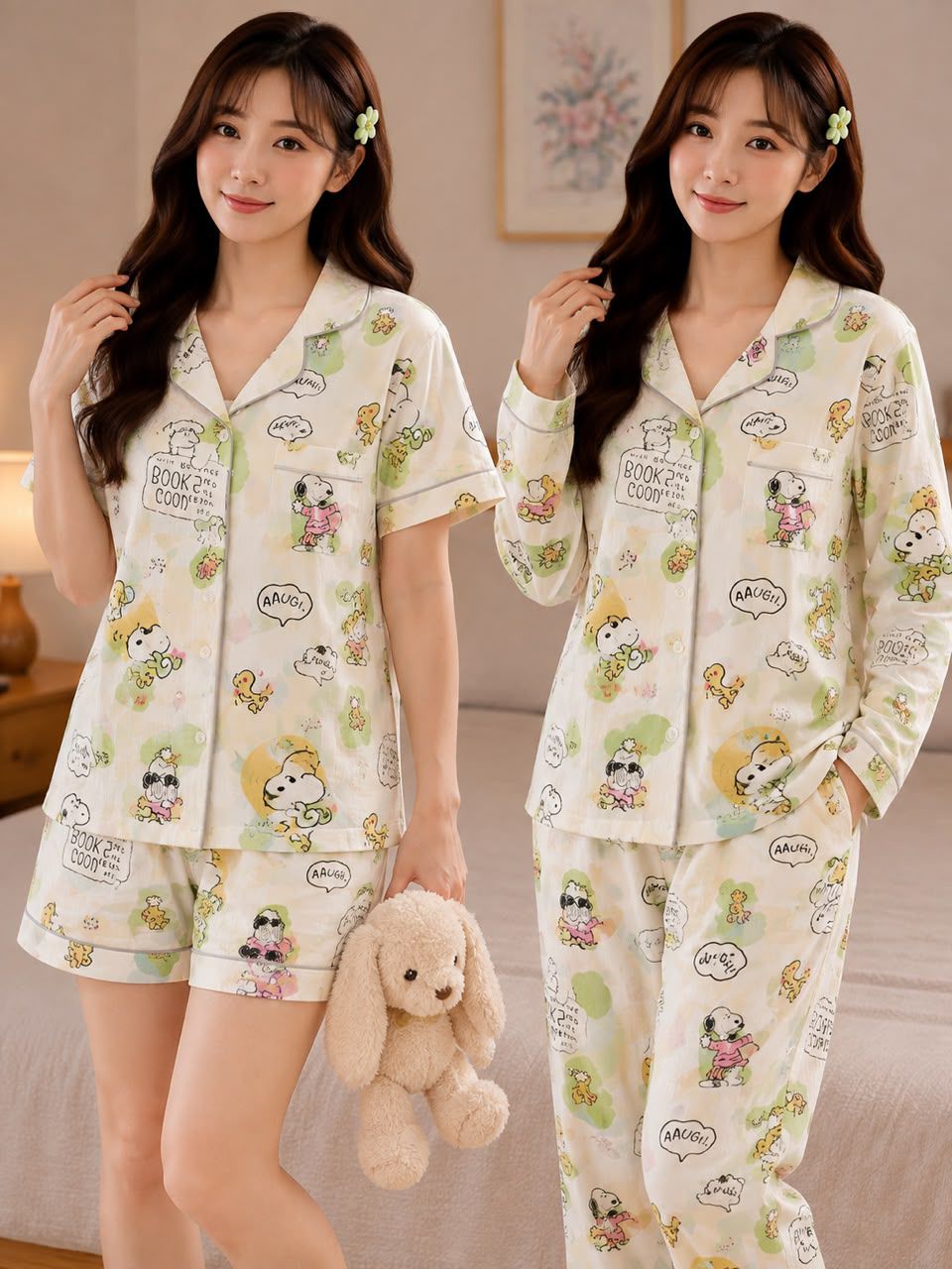 Powder Pink 3-piece korean nightsuit